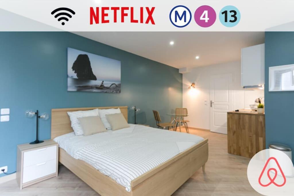 Rose, Appartement Confortable Proche Metro Montrouge Exterior foto